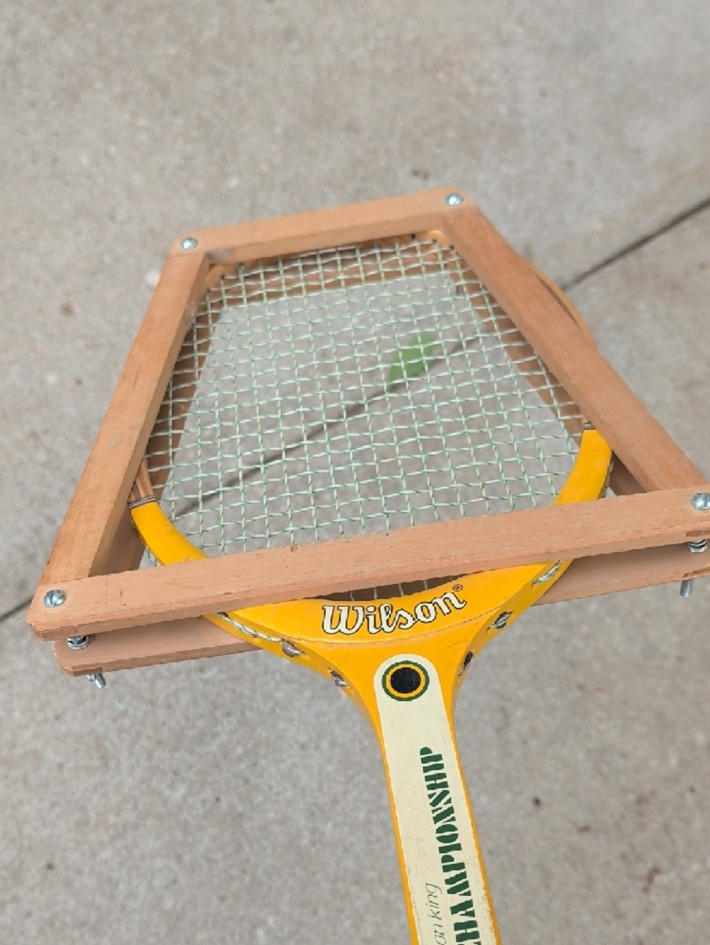 Wilson Vintage Yellow and Natural Wood Classic Tennis Racket - Picture 7 of 7